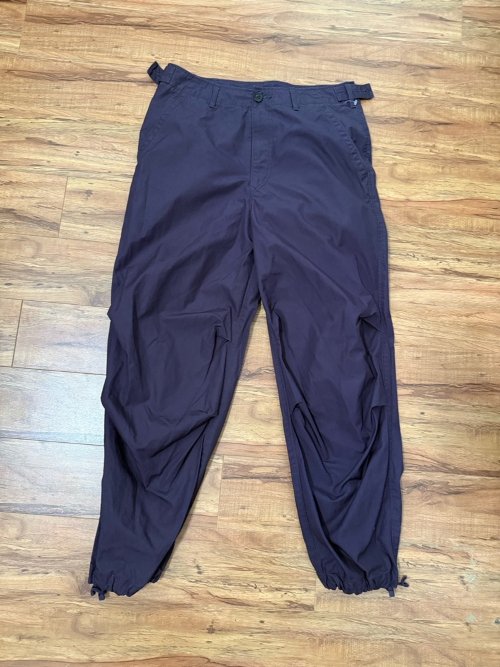 Drawstring Hem Pants - Dark Purple